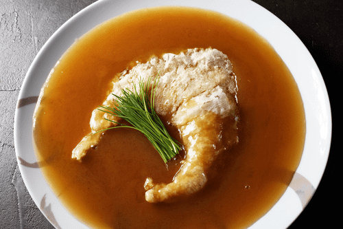 フカヒレ煮込み醤油白湯スープ